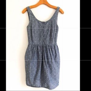 Jack Wills Polka-dot denim/cotton summer dress